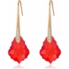 image:imageDainty Austrian Crystal Baroque Drop Dangle Earrings for Women 14K Gold Plated Hook Earring Hypoallergenic Jewelry Gifts for WomenRed