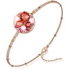 Pink Red Crystals/Rose Gold-tone