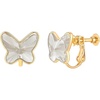 image:imageEVEVIC Austrian Crystal Butterfly Clip On Earrings for Women Adjustable Screw Back Non Pierced Earring 14K Gold Plated Hypoallergenic JewelryWhite Clear