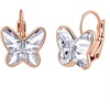 image:imageEVEVIC Austrian Crystal Butterfly Earrings Drop Leverback Earrings for Women 14K Rose Gold Plated Hypoallergenic Jewelry GiftsWhite Clear