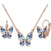 image:imageEVEVIC Austrian Crystal Butterfly Pendant Necklaces and Earrings Jewelry Set Blue