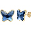 image:imageEVEVIC Austrian Crystal Butterfly Stud Earrings for Women S925 Sterling Silver Post with 14K Gold Plated Hypoallergenic Jewelry GiftDark Blue