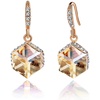 image:imageEVEVIC Austrian Crystal Cube Drop Earrings for Women14K Gold Plated  HypoallergenicGeometric Cube EarringsCrystal Dangle EarringsRhinestone FishhookEasy To WearGift for WomenTopaz