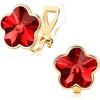 image:imageEVEVIC Austrian Crystal Flower Clip on Earrings for Women Trendy 14K Gold Plated Hypoallergenic Non Pierced Jewelry GiftRed