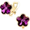 image:imageEVEVIC Austrian Crystal Flower Clip on Earrings for Women Trendy 14K Gold Plated Hypoallergenic Non Pierced Jewelry GiftTanzanite