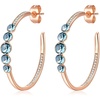 image:imageEVEVIC Austrian Crystal Half Hoop Earrings for Women Trendy 14K Rose Gold Plated Large Hoops Earring Jewelry GiftAquamarine