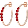 image:imageEVEVIC Austrian Crystal Half Hoop Earrings for Women Trendy 14K Rose Gold Plated Large Hoops Earring Jewelry GiftRed