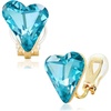 image:imageEVEVIC Austrian Crystal Heart Clip on Earrings for Women Trendy 14K Gold Plated Hypoallergenic Non Piercing Comfortable Earrings Jewelry GiftAquamarine