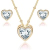 image:imageEVEVIC Austrian Crystal Heart Pendant Necklace Earrings for Women 14K Gold Plated Hypoallergenic Jewelry SetWhite