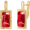 image:imageEVEVIC Austrian Crystal Leverback Earrings for Women Baguette Crystal Drop Earrings 14K Rose Gold Plated Hypoallergenic Jewelry GiftRed