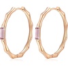 image:imageEVEVIC Austrian Crystal Lightweight Bamboo Gold Hoop Earrings for Women 14K Rose Gold Plated Hypoallergenic Earring Jewelry GiftAntique Pink