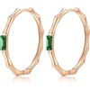 image:imageEVEVIC Austrian Crystal Lightweight Bamboo Gold Hoop Earrings for Women 14K Rose Gold Plated Hypoallergenic Earring Jewelry GiftGreen