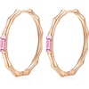 image:imageEVEVIC Austrian Crystal Lightweight Bamboo Gold Hoop Earrings for Women 14K Rose Gold Plated Hypoallergenic Earring Jewelry GiftPink