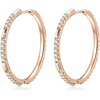 image:imageEVEVIC Austrian Crystal Lightweight Champagne Gold Hoop Earrings for Women Trendy 14K Gold Plated Hoops Earring Jewelry GiftAurora Borealis