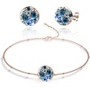 image:imageEVEVIC Austrian Crystal Rhinestone Stud Earrings and Bracelet for Women 14K Gold Plated Dainty Colorful Charm Jewelry Gift Blue