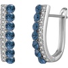 image:imageEVEVIC Austrian Crystal U Shaped Huggie Earrings for Women14K White Gold Plated Hypoallergenic Small Hoop Earring Jewelry GiftsDark Blue