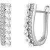 image:imageEVEVIC Austrian Crystal U Shaped Huggie Earrings for Women14K White Gold Plated Hypoallergenic Small Hoop Earring Jewelry Giftswhite clear