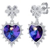 image:imageEVEVIC Austrian Crystal Vintage Sacred Heart Drop Earrings for Women Victorian Style 14k White Gold Plated Dangle Earring Jewelry GiftViolet