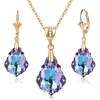 image:imageEVEVIC Austrian Crystals Baroque Pendant Necklace Earrings for Women 14K Gold Plated Hypoallergenic Leverback Drop Dangle Earrings Jewelry SetVitrail Light