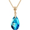 image:imageEVEVIC Austrian Crystals Teardrop Pendant Necklace for Women 14K Gold Plated Ecofriendly Brass Hypoallergenic JewelryBermuda Blue