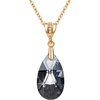 image:imageEVEVIC Austrian Crystals Teardrop Pendant Necklace for Women 14K Gold Plated Ecofriendly Brass Hypoallergenic JewelryBlack