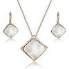 image:imageEVEVIC Square Austrian Crystal Necklace Earrings for Women Fashion 18K Gold Plated Hypoallergenic Jewelry SetWhite Clear