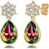 image:imageElegant Austrian Crystal Teardrop Dangle Earrings for Women14K Gold Plated Flower Drop Earrings Jewelry Gift for Birthday Wedding AnniversaryVitrail Medium