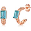 image:imageElegant Rectangular Crystal Chunky Hoops Earrings for Women 14K Gold Plated Hypoallergenic JewelryAquamarine
