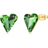 image:imageFashion Austrian Crystal Heart Stud Earrings for Women 14K Gold Plated Hypoallergenic Formal Jewelry GiftFern Green