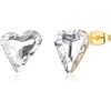 image:imageFashion Austrian Crystal Heart Stud Earrings for Women 14K Gold Plated Hypoallergenic Formal Jewelry GiftWhite Clear