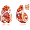 Pink Red Crystals/Rose Gold-tone