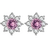 image:imageLuxury Austrian Crystal Flower Stud Earrings for Women Fashion 14K White Gold Plated Hypoallergenic JewelryPink