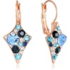image:imageMulticolored Austrian Crystal Rhombus Drop Earrings for Women 14K Gold Plated Leverback Huggie Earrings Hypoallergenic Jewelry GiftBlue Main CrystalRose Goldtone