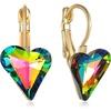 image:imageTrendy Austrian Crystal Heart Drop Leverback Earrings for Women 14K Rose Gold Plated Hypoallergenic Jewelry GiftsVitrail Medium