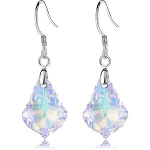image:imageAustrian Crystal Baroque Drop Dangle Earrings for Women 925 Sterling Silver Hook Hypoallergenic JewelryAurora Borealis