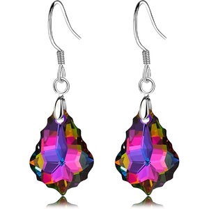 image:imageAustrian Crystal Baroque Drop Dangle Earrings for Women 925 Sterling Silver Hook Hypoallergenic JewelryVitrail Medium