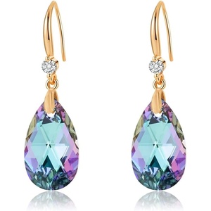 image:imageAustrian Crystal Teardrop Dangle Drop Earrings for Women 14K Gold Plated Hook Earring Hypoallergenic Jewelry Gifts for Women GirlsVitrail Light