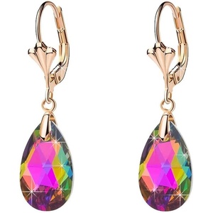 image:imageAustrian Crystal Teardrop Leverback Dangle Earrings for Women Fashion 14K Gold Plated Hypoallergenic JewelryVitrail Medium