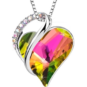image:imageEVEVIC Austrian Crystal Heart Pendant Necklaces for Women Fashion 14K Gold Plated Dainty Necklace Hypoallergenic JewelryVitrail Medium