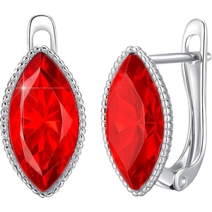 image:imageEVEVIC Austrian Crystal Marquise Leverback Drop Earrings for Women Trendy 14K White Gold Plated Hypoallergenic Dangle Earring Jewelry GiftRed