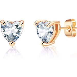 image:imageHeart Austrian Crystal Stud Earrings for Women Fashion 925 Sterling Silver Hypoallergenic JewelryClear White