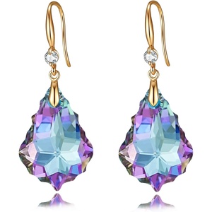 image:imageTrendy Austrian Crystal Baroque Drop Dangle Earrings for Women 14K Gold Plated Hook Earring Hypoallergenic Jewelry Gifts for WomenVitrail Light