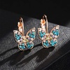 image:imageAustrian Crystal Butterfly Dangle Drop Earrings for Women  14K gold plated brassvibrant colorssecure leverbackexquisite butterfly designgift boxBlue Green CrystalsRose Goldtone