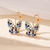 image:imageAustrian Crystal Butterfly Dangle Drop Earrings for Women  14K gold plated brassvibrant colorssecure leverbackexquisite butterfly designgift boxBlue Main CrystalRose Goldtone