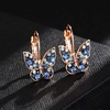 image:imageAustrian Crystal Butterfly Dangle Drop Earrings for Women  14K gold plated brassvibrant colorssecure leverbackexquisite butterfly designgift boxBlue Main CrystalRose Goldtone