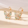 image:imageAustrian Crystal Butterfly Dangle Drop Earrings for Women  14K gold plated brassvibrant colorssecure leverbackexquisite butterfly designgift boxGreen OpalAurora Borealis Crystal