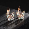 image:imageAustrian Crystal Butterfly Dangle Drop Earrings for Women  14K gold plated brassvibrant colorssecure leverbackexquisite butterfly designgift boxGreen OpalAurora Borealis Crystal