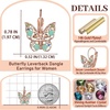 image:imageAustrian Crystal Butterfly Dangle Drop Earrings for Women  14K gold plated brassvibrant colorssecure leverbackexquisite butterfly designgift boxGreen OpalAurora Borealis Crystal