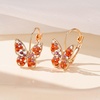 image:imageAustrian Crystal Butterfly Dangle Drop Earrings for Women  14K gold plated brassvibrant colorssecure leverbackexquisite butterfly designgift boxRed Main CrystalRose Goldtone