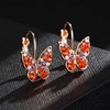 image:imageAustrian Crystal Butterfly Dangle Drop Earrings for Women  14K gold plated brassvibrant colorssecure leverbackexquisite butterfly designgift boxRed Main CrystalRose Goldtone